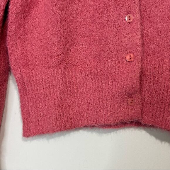 J. Crew The Reeds Women’s Fuzzy Cardigan Sweater Pink Size Small EUC - Picture 3 of 8